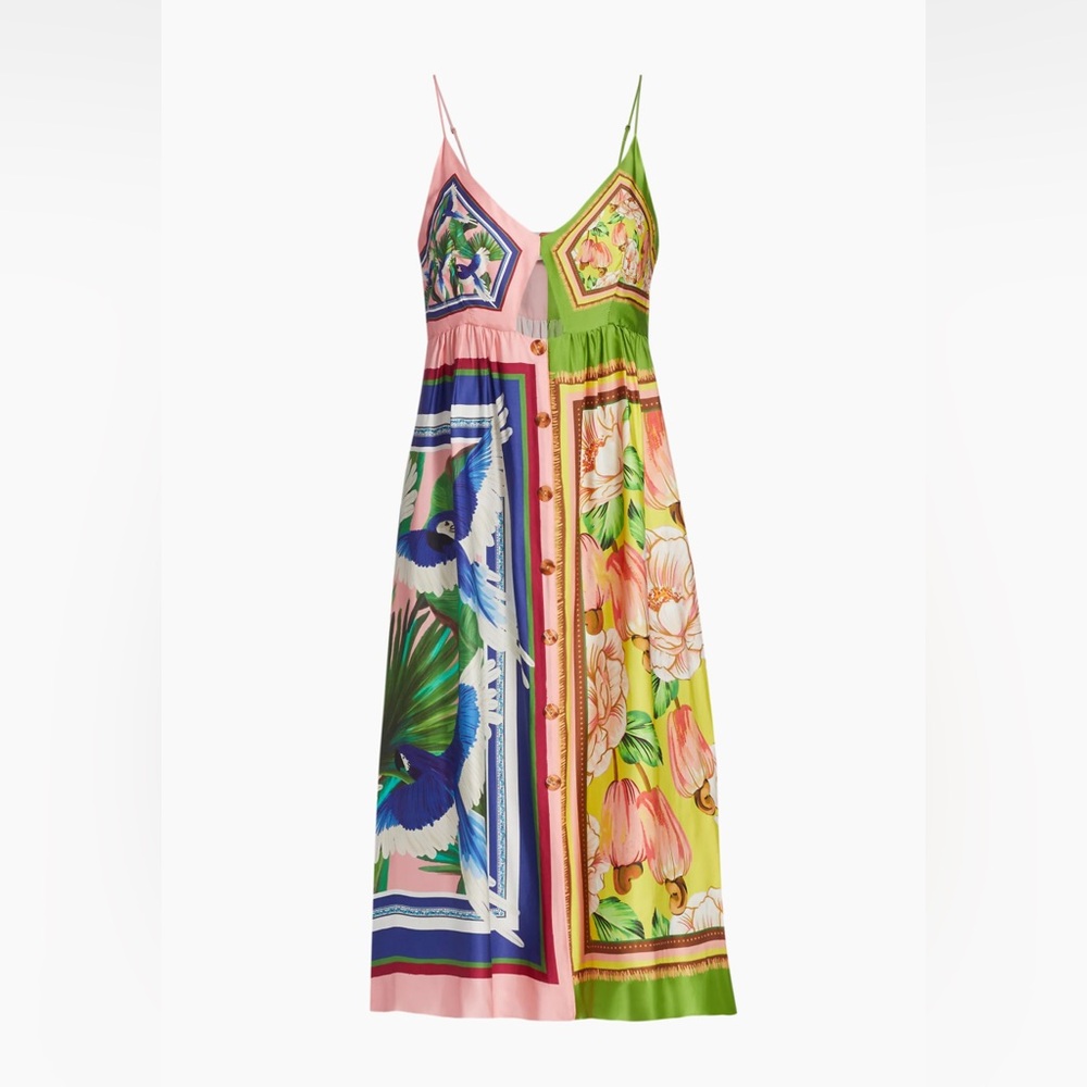 New Farm Rio Double Scarves Pastel Midi Dress Women’s Large